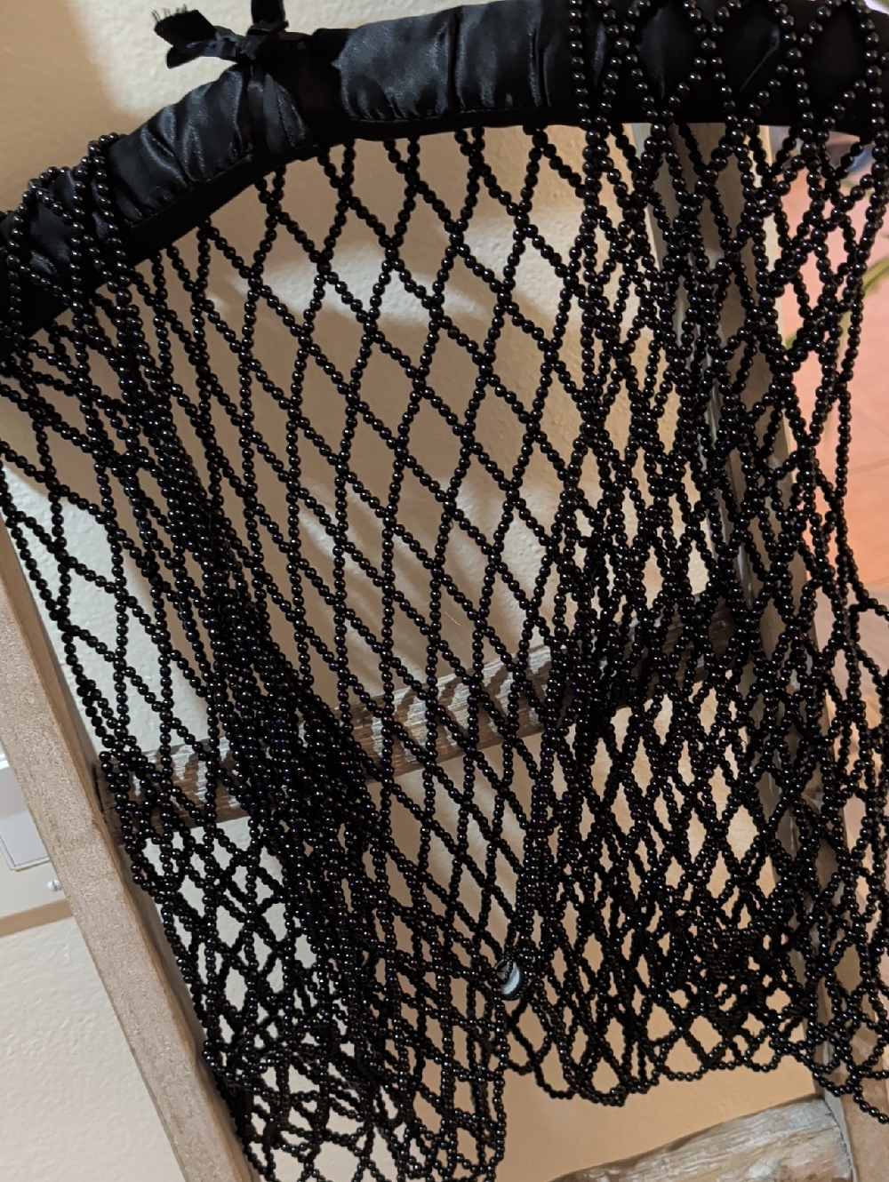 Vintage Black Beaded Vest/ Festival Cover-up/ Party Accessory/ Coachella Vest